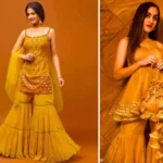 haldi-dress-for-bride-Layered_Sharara_and_Cape