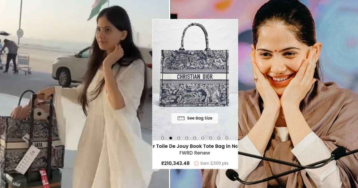 Jaya Kishori Slammed For carrying Dior Bag Worth ₹2.1 Lakh, Dior Uses Calf Leather…