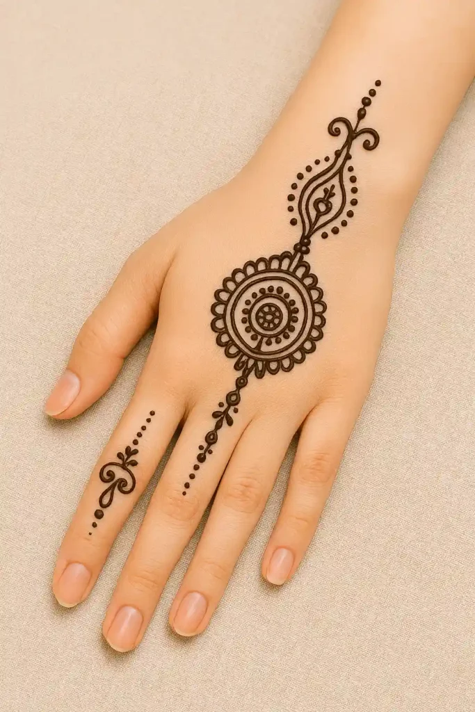 Stylish Easy Jewelry Modern Back Hand Mehndi Design 2025