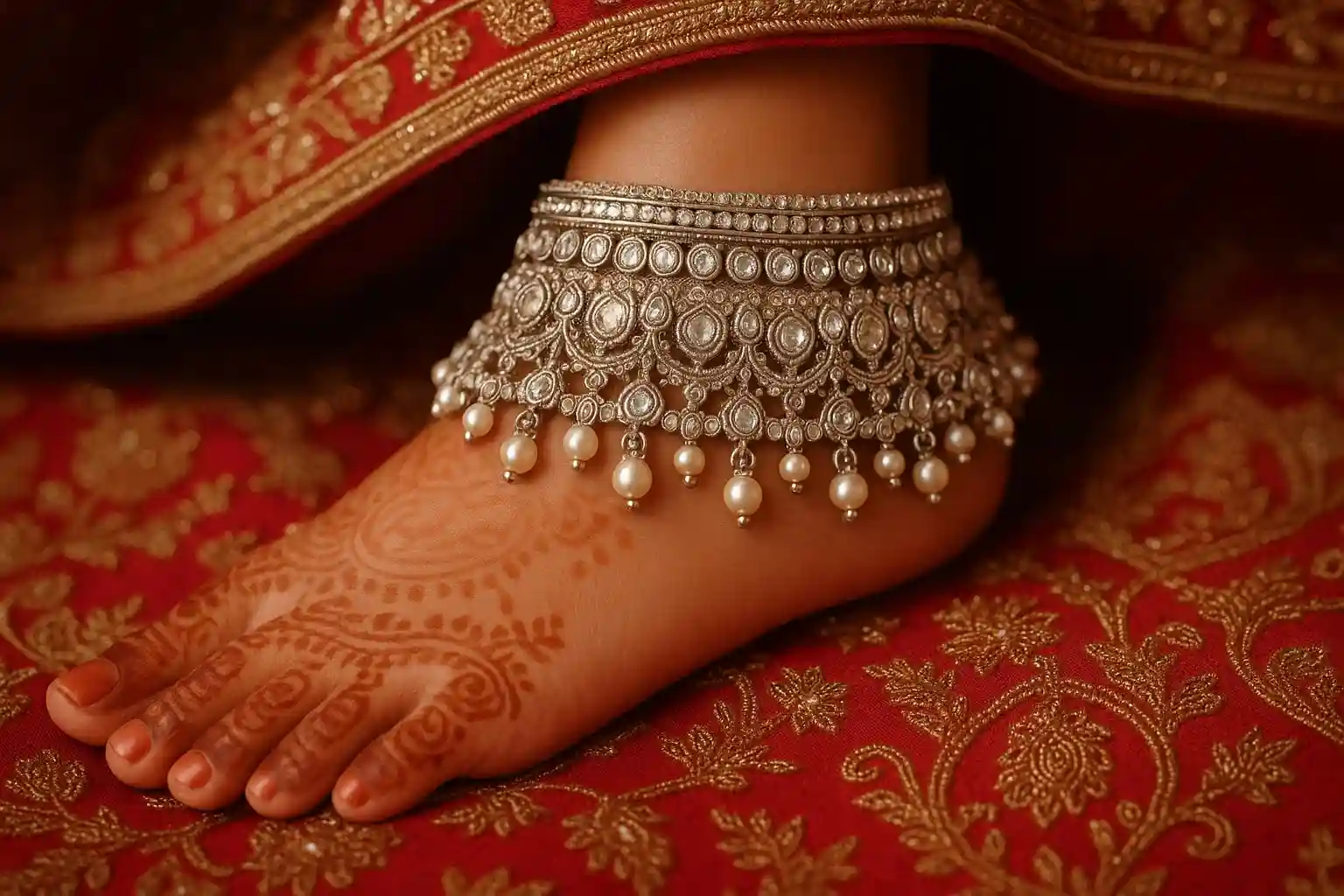 silver payal design