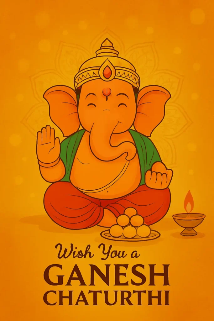 Happy Ganesh Chaturthi 2025 images with Lord Ganesha idol