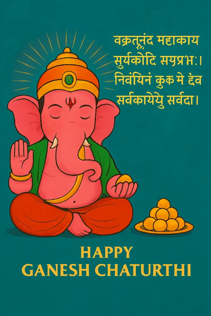 Happy Ganesh Chaturthi 2025 images with Lord Ganesha idol