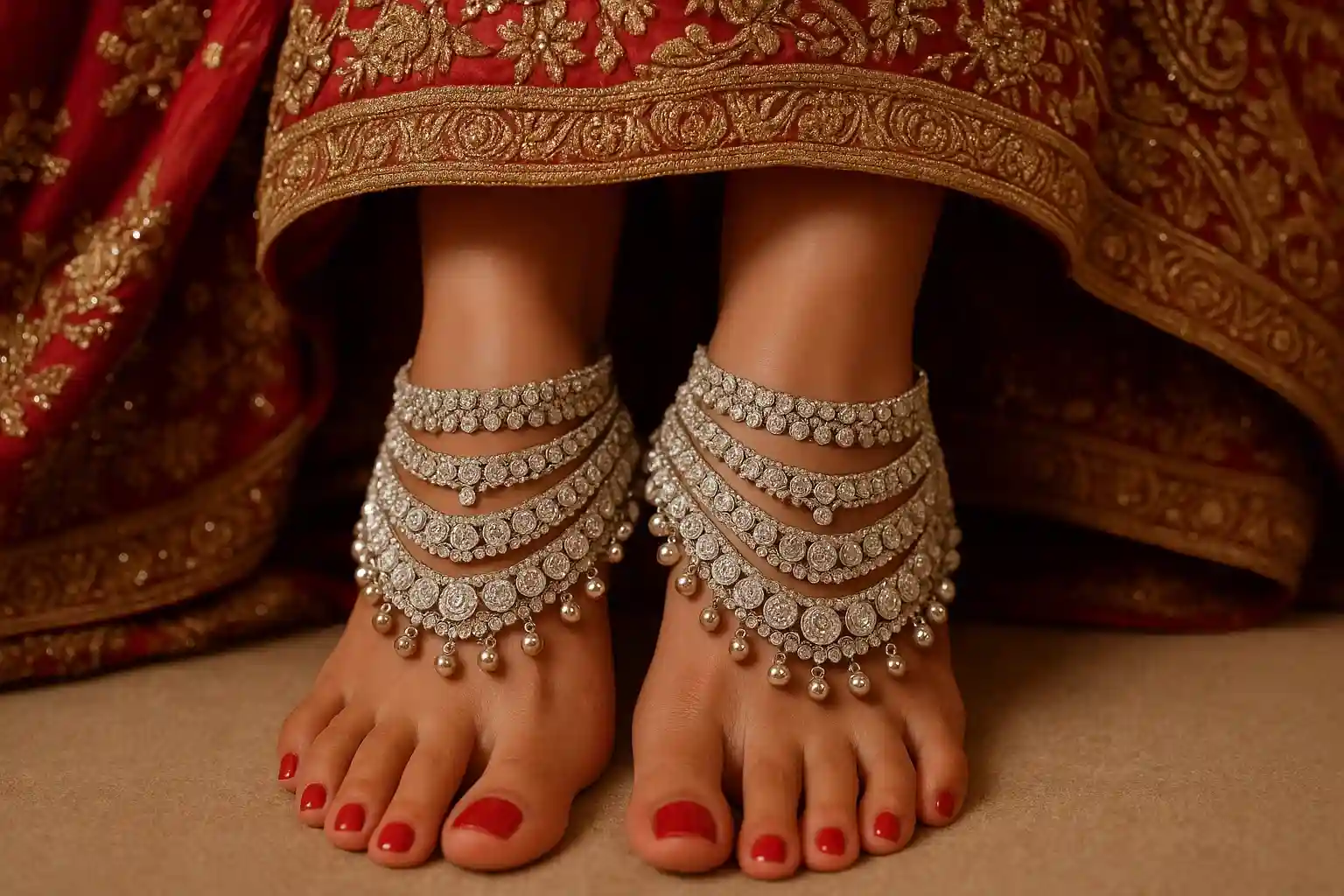 silver payal design