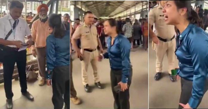 ticketless-mumbai-woman-shouts-at-railway-officials-during-checking