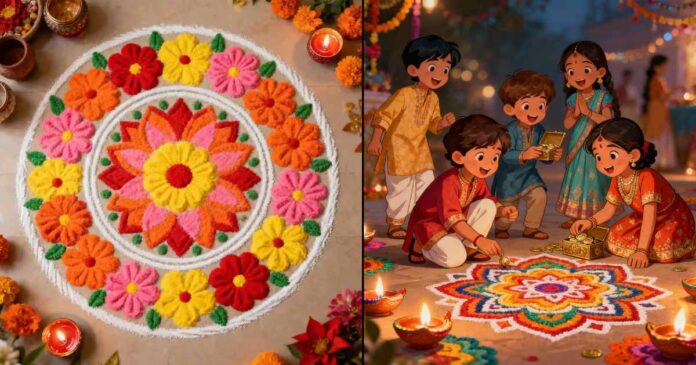 happy diwali rangoli 2025