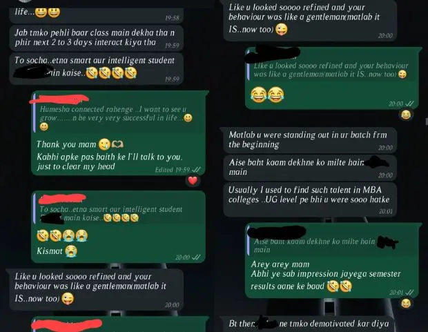 Student Shares Chat With Teacher Asking ‘Is She Flirting With Me?’ – Is It Flirtation or Just Friendly Mentoring?