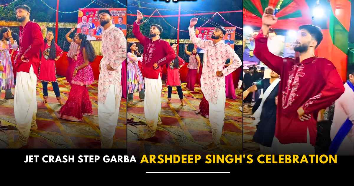Jet Crash Step Garba Viral Video: Mumbai Men Recreate Arshdeep Singh’s Celebration in Navratri Dance