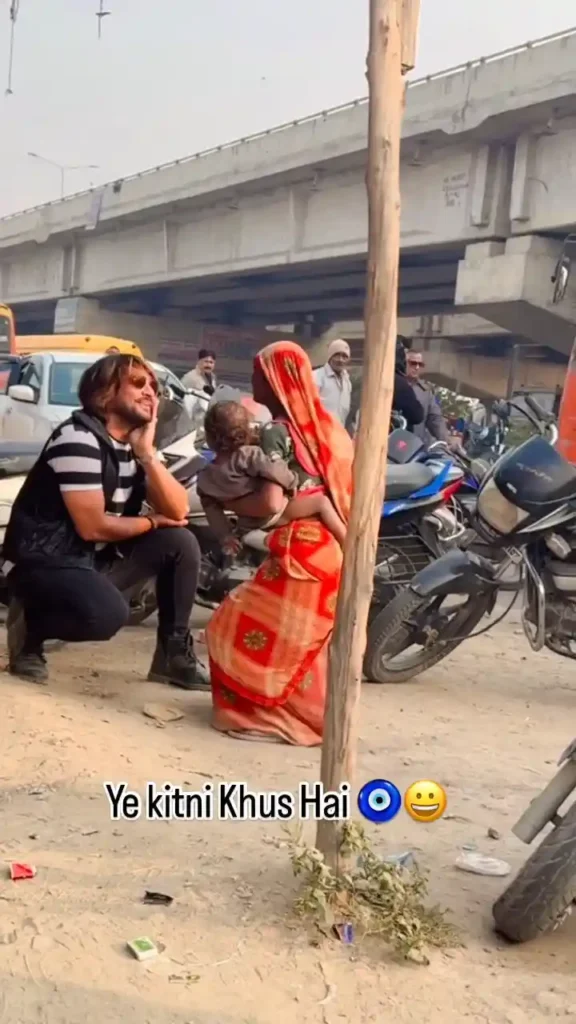 beggar woman child lap