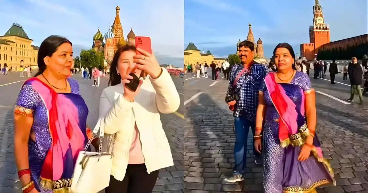 Indian Mom in Rajasthani Poshak Turns Moscow Celebrity: Viral Video