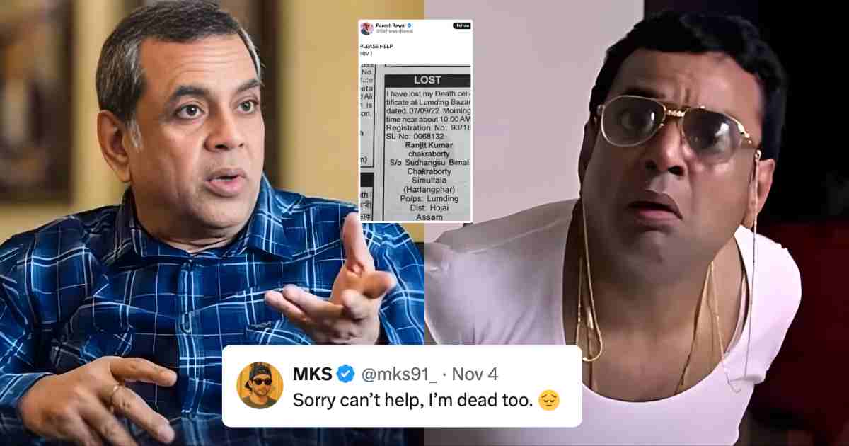 Paresh Rawal’s Hilarious “Lost My Death Certificate” Post Goes Viral: Internet Hilarious Reactions