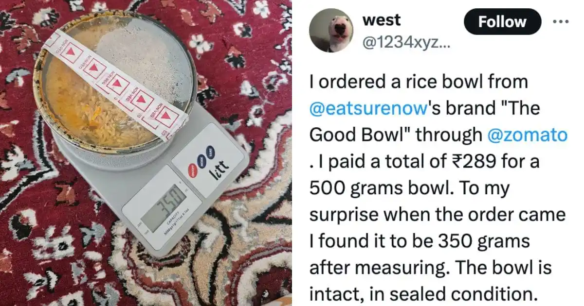 Zomato Replies After Customer Exposes Company For Delivering 350g Instead Of 500g Meal