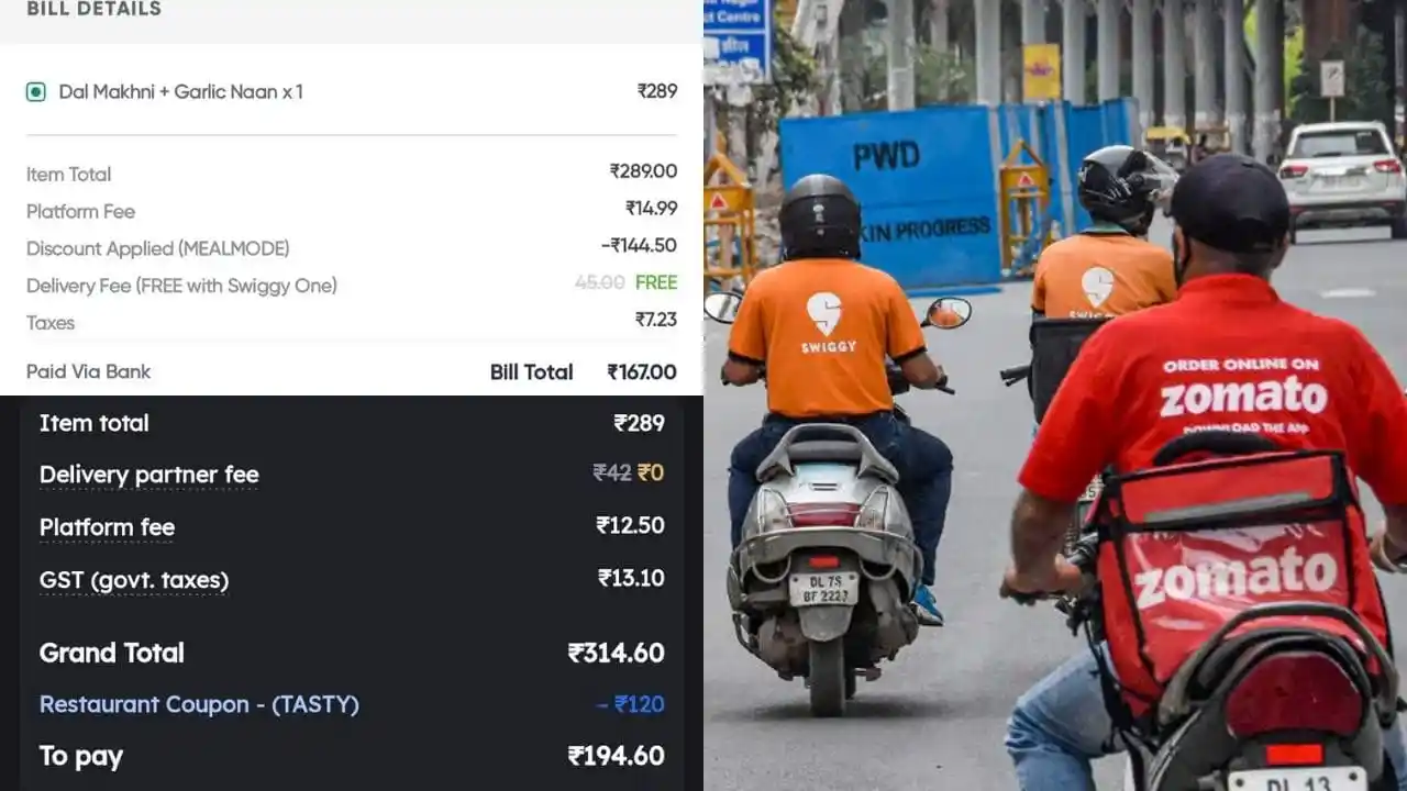 Zomato vs Swiggy Price War: Customer’s Viral Tweet Exposes Rs 28 Difference for Same Dal Makhni – “Unfair Billing” or Dynamic Discount Drama?
