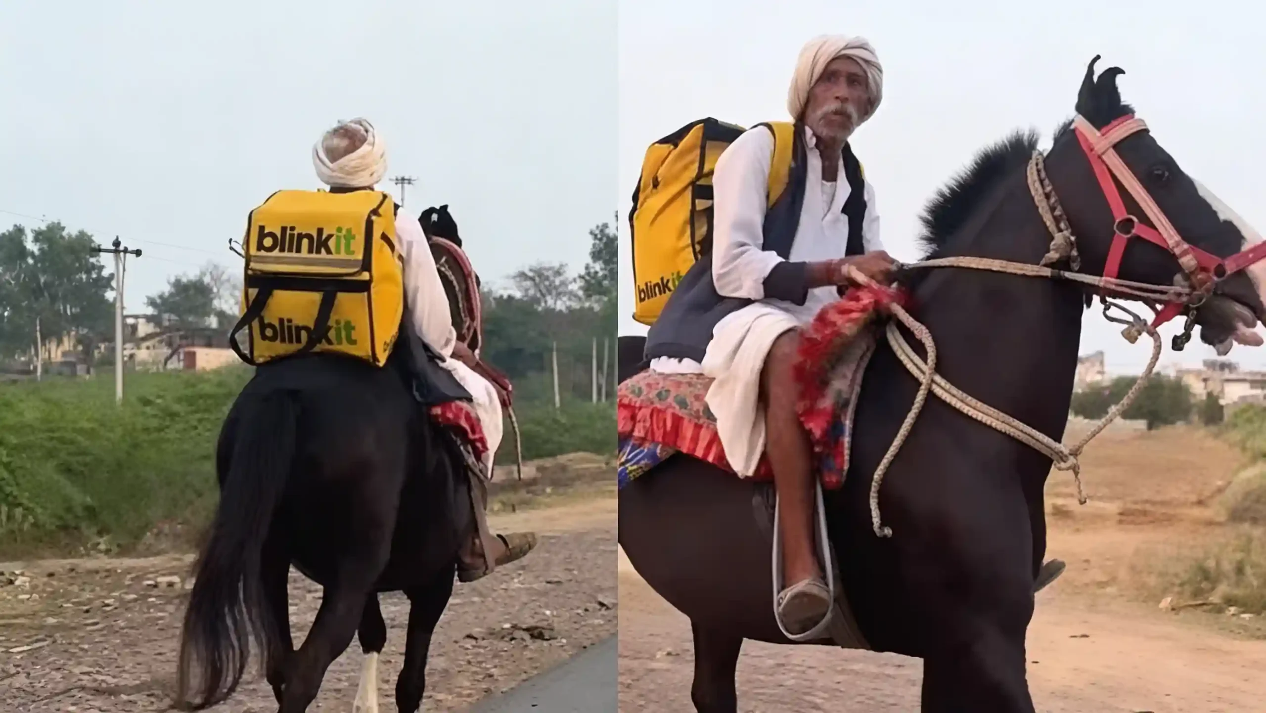 Viral Video: Blinkit Delivery on Horseback in Rajasthan – Elderly Man’s Unique Approach Wins Internet