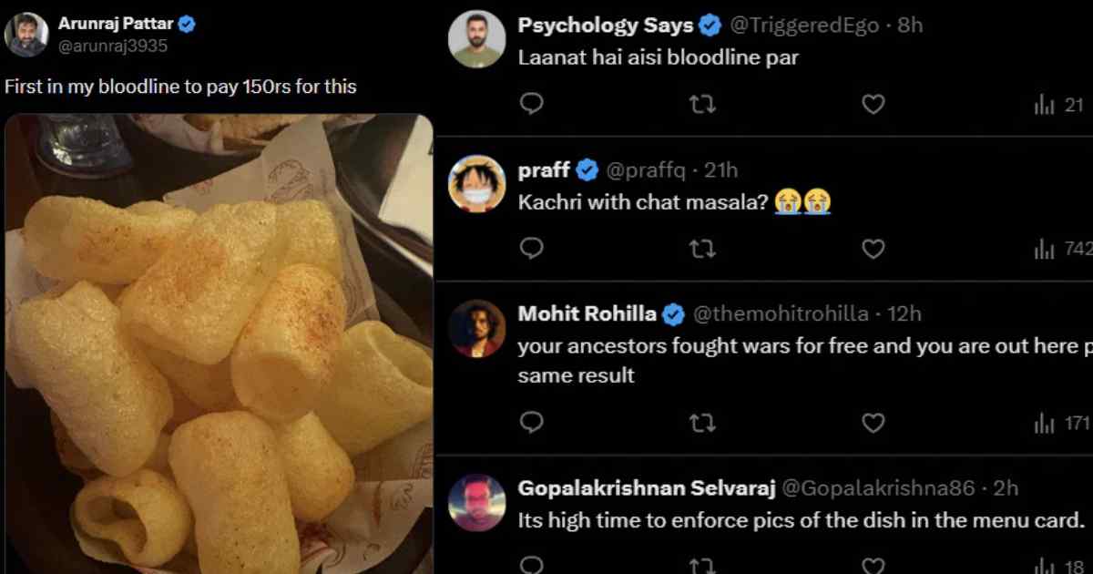 Bengaluru Man Pays ₹150 for “Gold Dusted” Fingers at Pub – Turns Out to Be Just Masala – Viral Video Sparks Hilarious Reactions