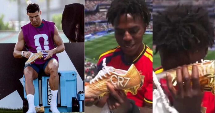 Cristiano Ronaldo has gifted IShowSpeed the golden boots he wore during his final World Cup