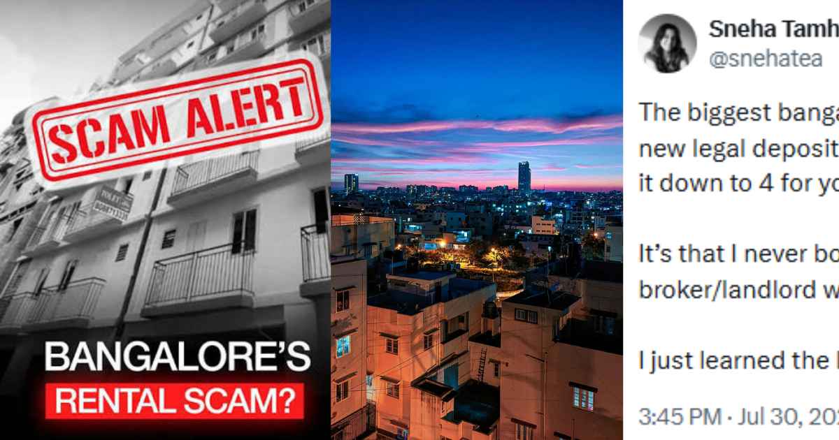 Mumbai Woman Calls Bengaluru’s Security Deposit System the City’s “Biggest Rent Scam” – Tenants and Landlords Clash Online