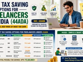 best tax saving options for freelancers in India 44ADA chart