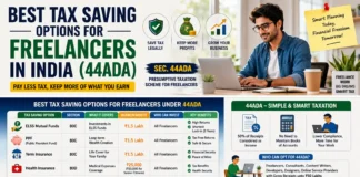best tax saving options for freelancers in India 44ADA chart