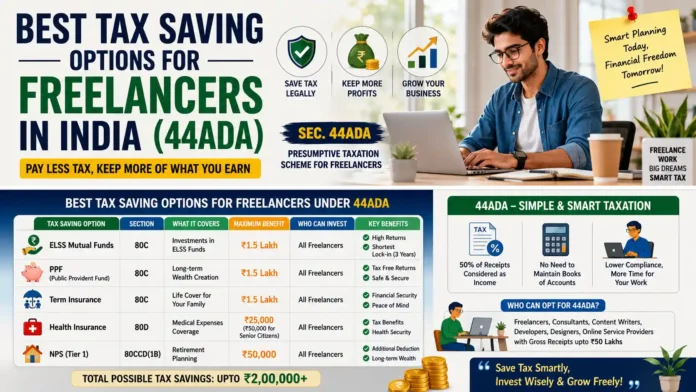 best-tax-saving-options-for-freelancers-in-India-44ADA-chart best tax saving options for freelancers in India 44ADA chart