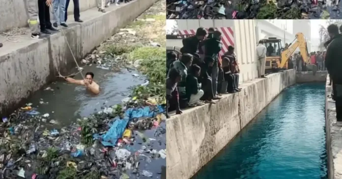 meerut-woman-fakes-child-in-drain-call-gets-nala-cleaned-viral