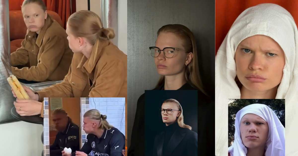 Russian Model’s Striking Resemblance to Erling Haaland Leaves Football Fans in Shock – Viral Photos Spark “Twin” Comparisons