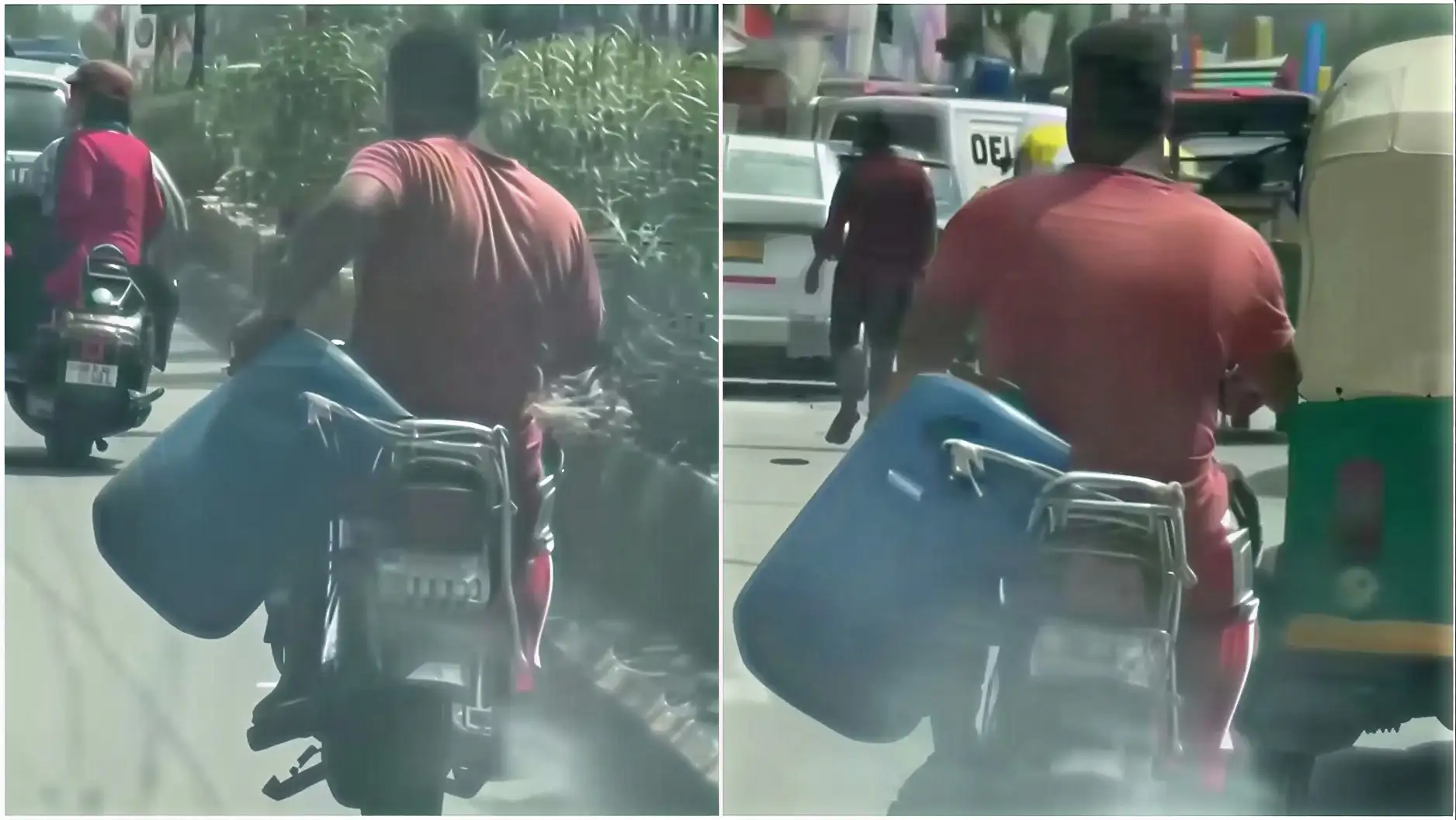 Delhi Man Carries Dustbin On Bike, Dumps Garbage On Road While Riding. Police Reacts