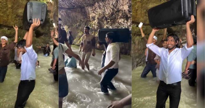 tourists-dance-with-boom-box-in-dehradun-robbers-cave-viral