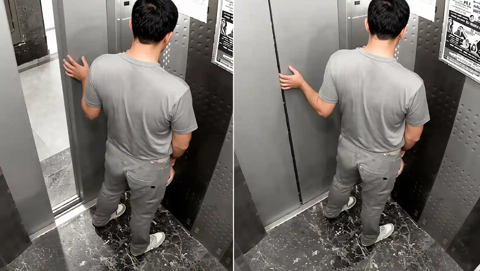 UP Man Urinates Inside Lift, Continues Even as Doors Open at Several Floors – Viral CCTV Video