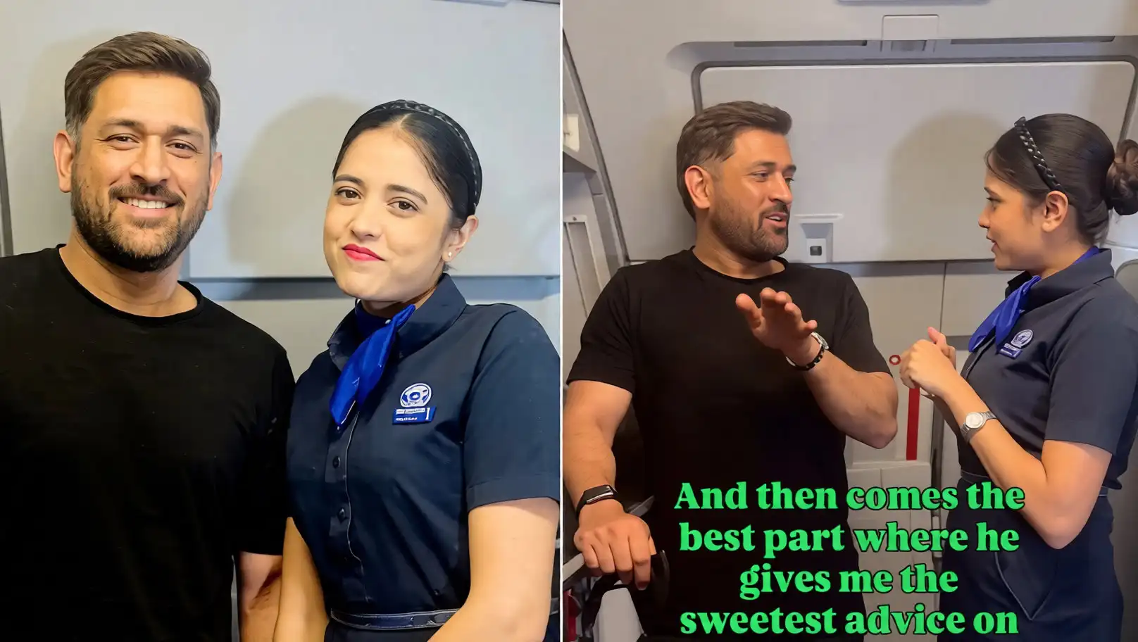 IndiGo Air Hostess Vents to MS Dhoni About Her Hectic Day – He Offers Advice and a Joke